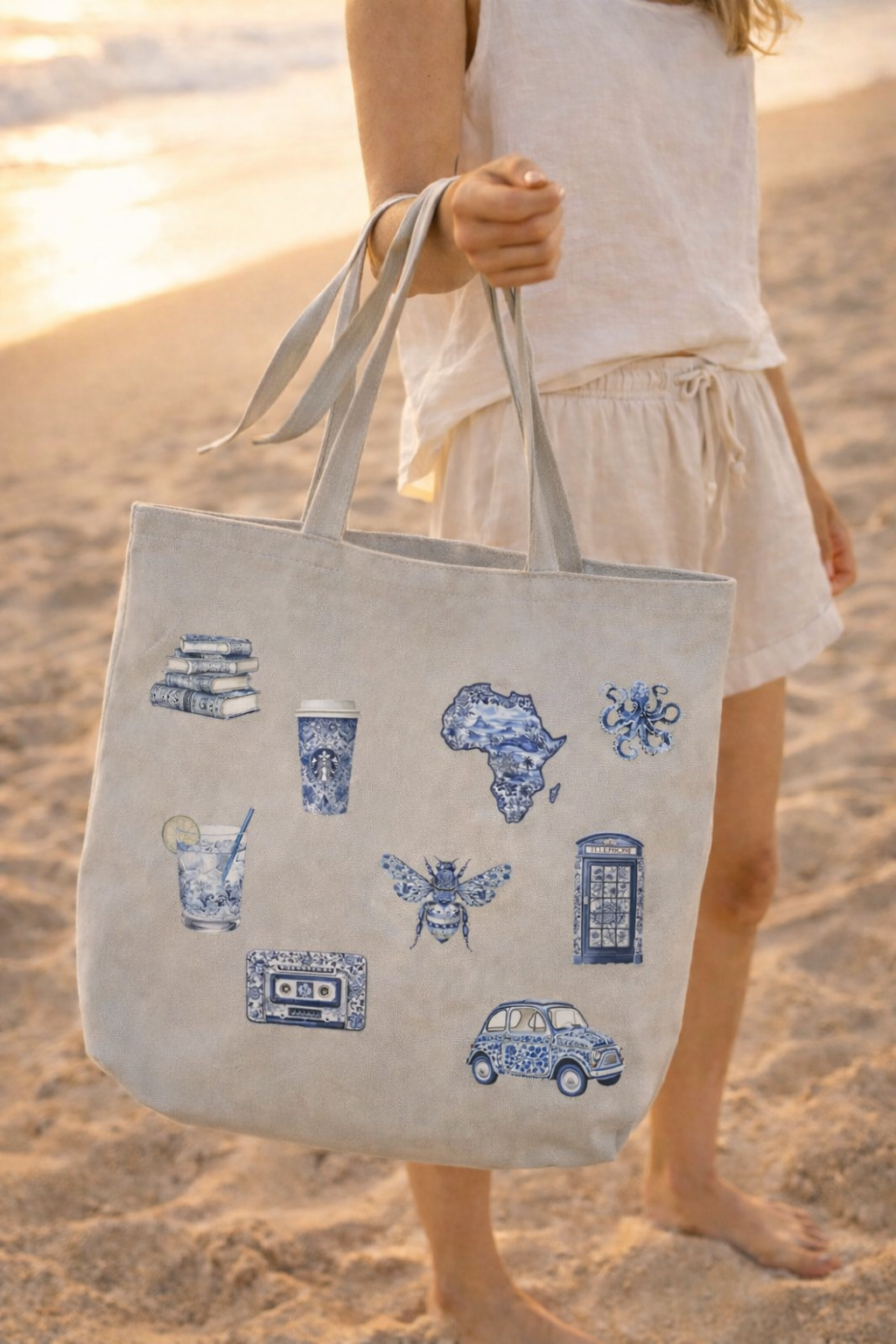 Ecobag personalizada AYBU na praia